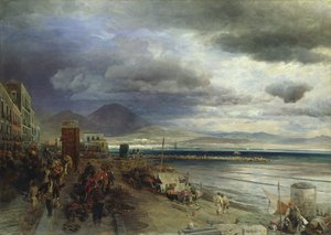 ナポリの海岸、1877 作： Andreas Achenbach